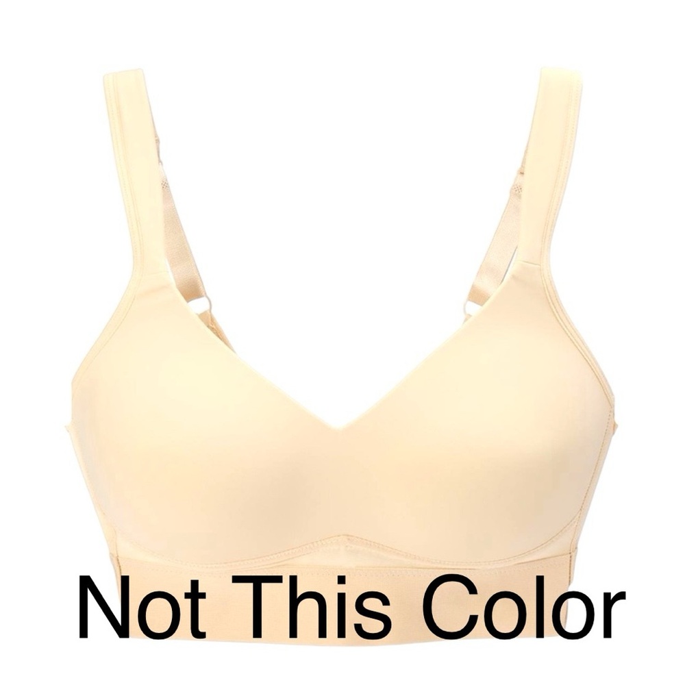 Rhonda Shear Bras Set of 2 Large Molded Cup Padded Wrap Back Tan and Light Pink